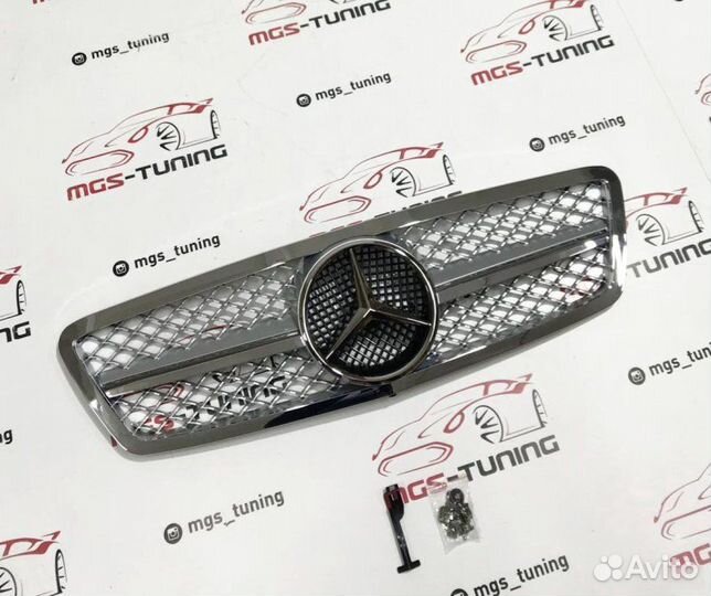 Решетка Mercedes С63 W203 полностью хром