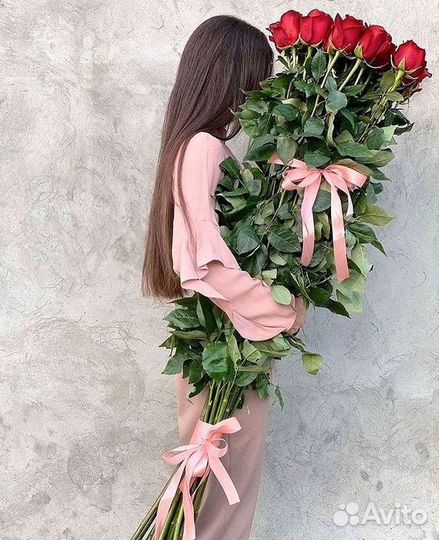 Длинные высокие розы 110 150 160 180 200 см
