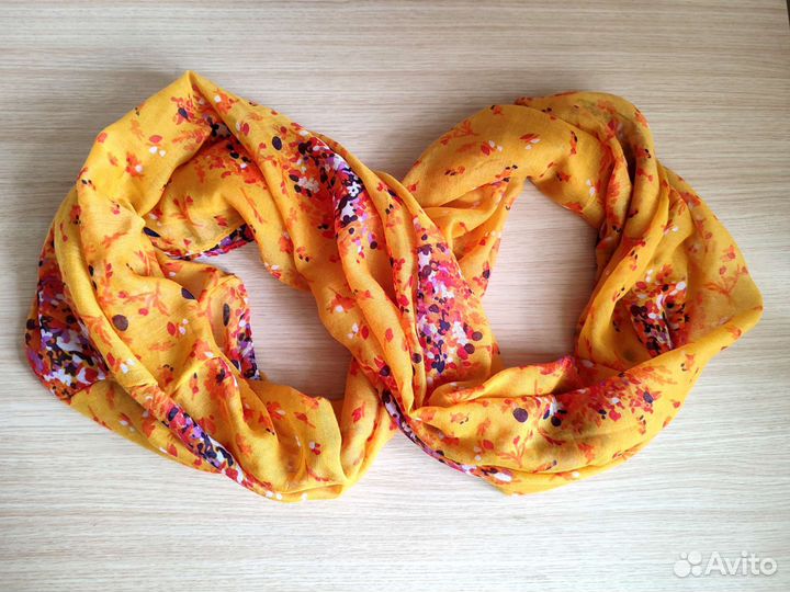 Снуд женский яркий жёлтый 185х90 см
