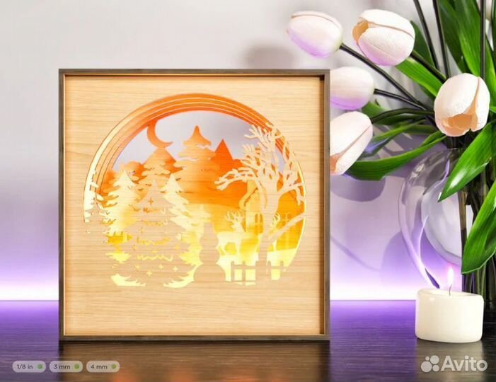 Светильник деревянный