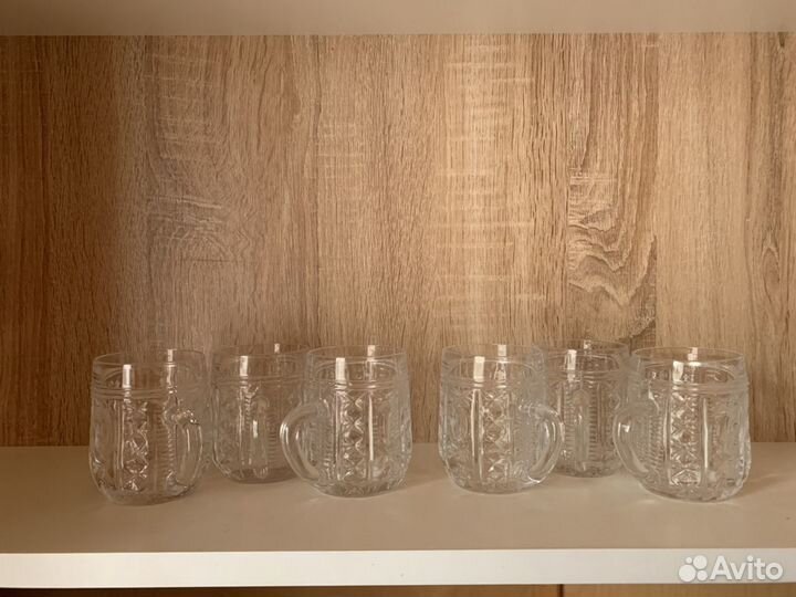 Хрустальные кружки (чашки) с ручками