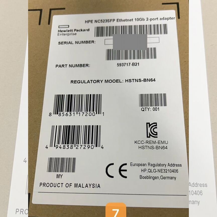 [NC523SFP] Сетевая Карта Hp593717-B21 593742-001