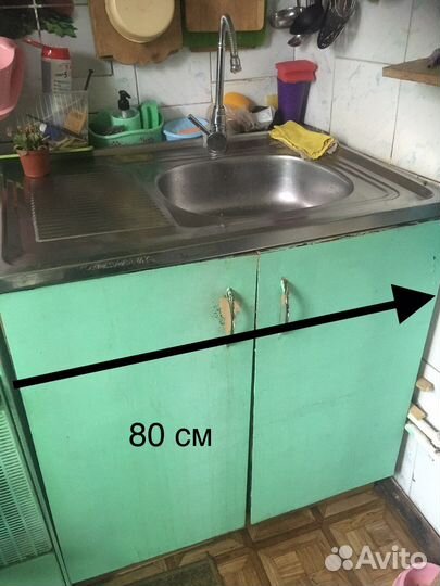 Мойка, кухонные шкафы