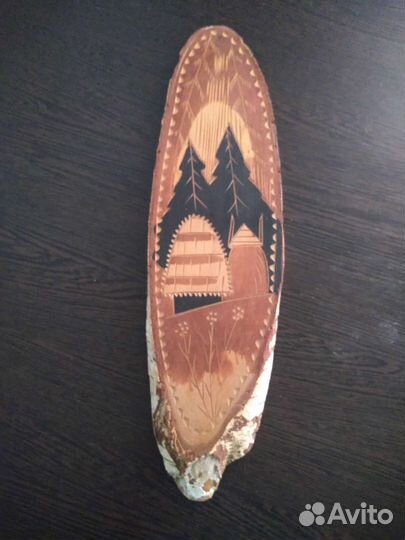 Картина на срезе дерева