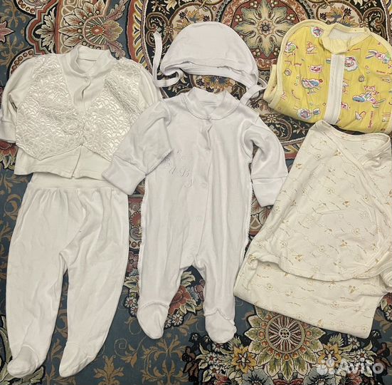 Вещи для новорожденных новые и б/у пакетом