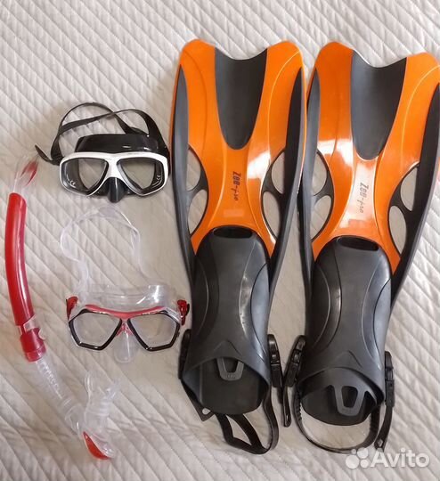 Продам ласты и маски для снорклинга