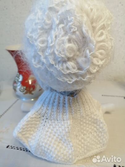 Шапочка для девочки из козьего пуха