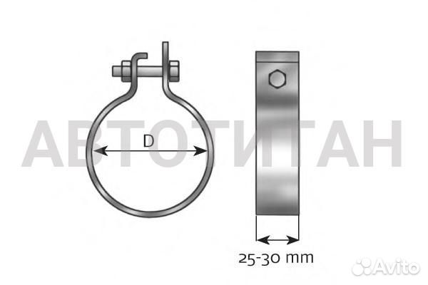 DIN99785 хомут трубы глушителя d 85.5 h 25-30Omn M