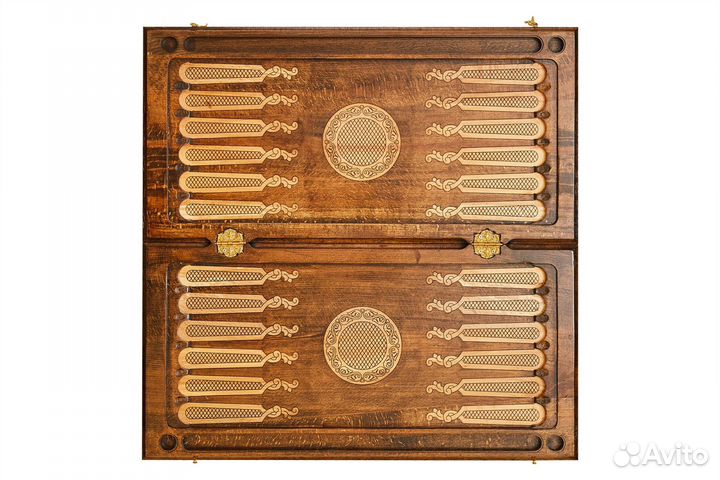 Нарды и шашки резные Волк под луной 61 х 61 см бук Армения 62437