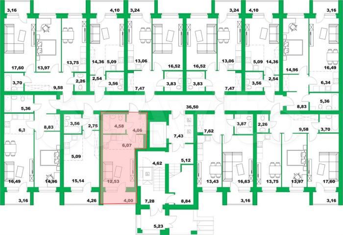 1-к. квартира, 29,2 м², 1/8 эт.