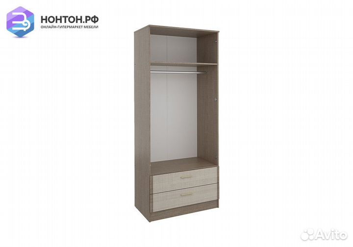 Шкаф двухдверный с ящиками Юта крослайн карамель