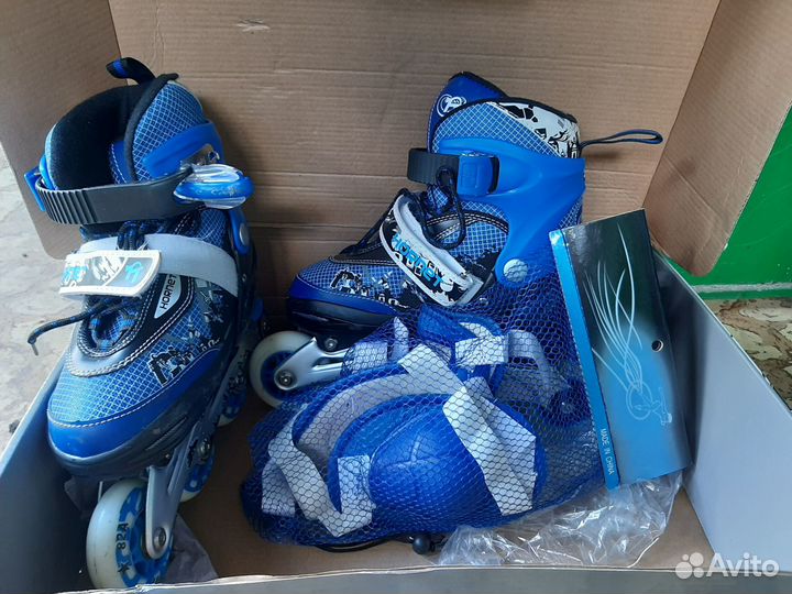 Роликовые коньки детские с защитой