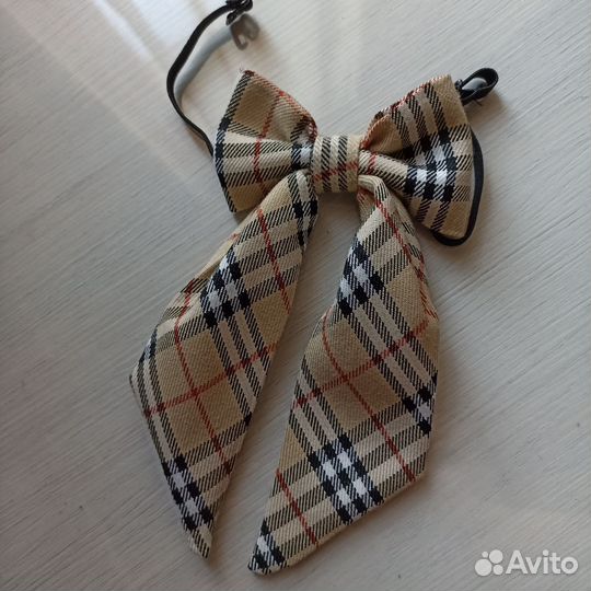 Галстук бант в клетку
