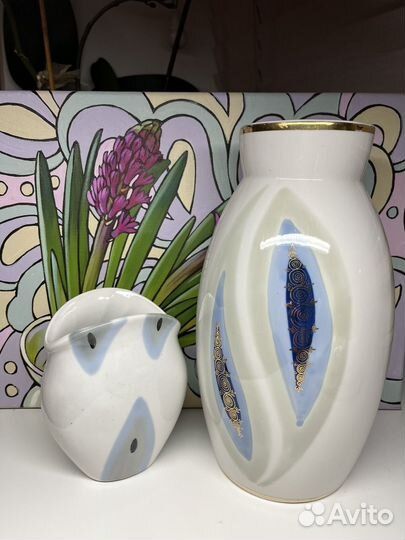 Ваза вазочка Коростень Артель Прогресс фарфор СССР