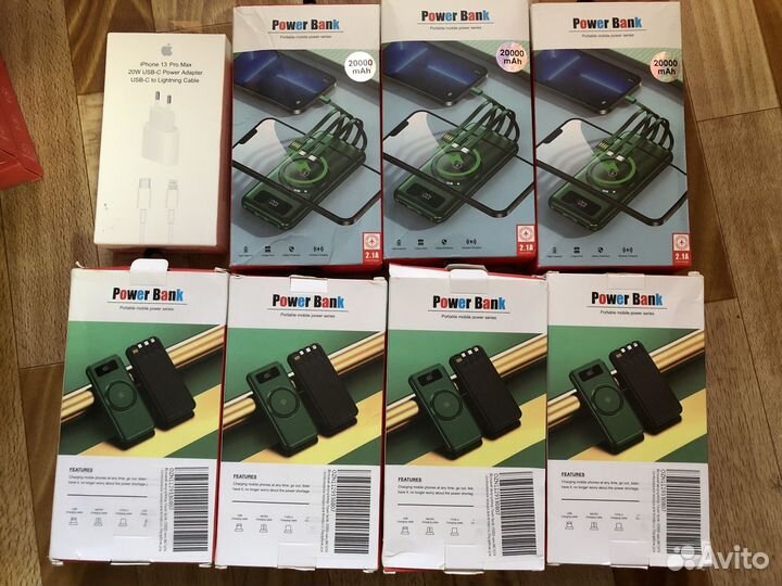 Внешний аккумулятор 20000 мАч Беспроводная зарядка