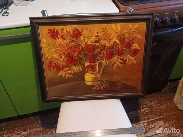 Картина маслом на двп, подпись художника Г. Исаев