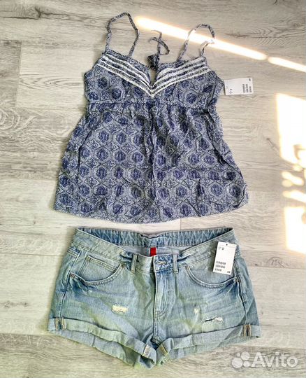 Шорты блузка стринги h&m корсет