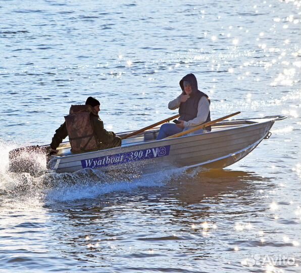 Новая моторная лодка Wyatboat 390P алюминиевая