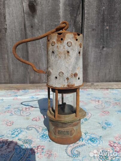 Старинная шахтерская керосиновая лампа СССР