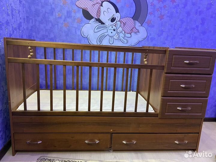 Кроватка детская с матрасом бу