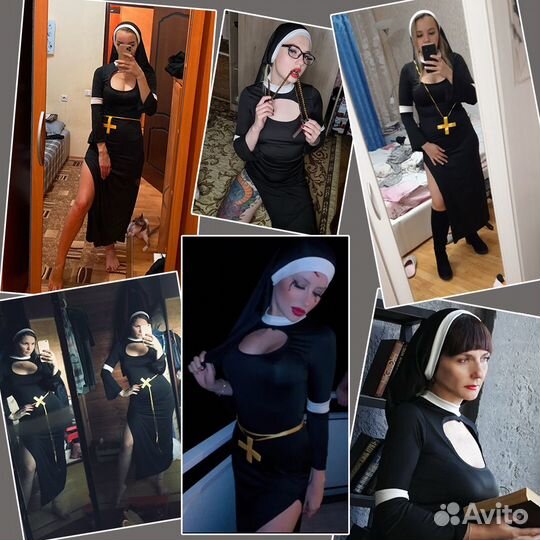 Костюм монашки на хэллоуин, ролевой костюм