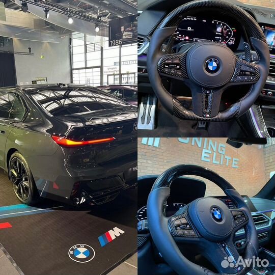 Руль на выезде монтаж карбон на BMW