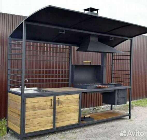 Мангальная зона, мангал, беседка