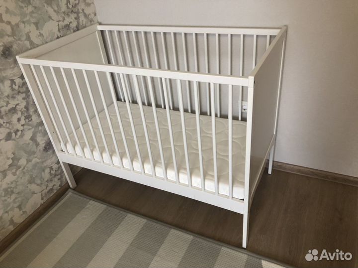 Детская кроватка ikea+матрас 60*120