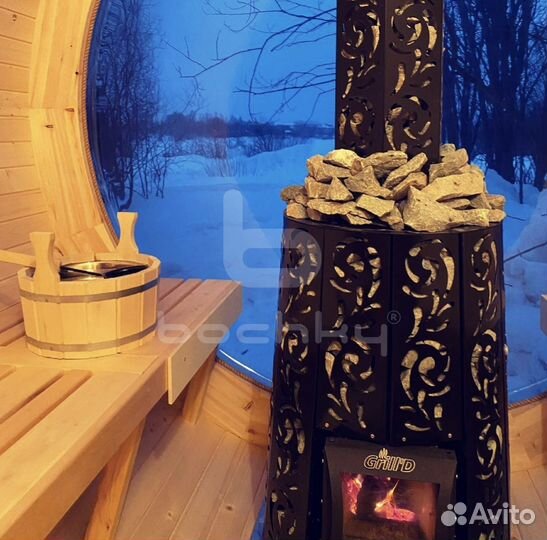 Баня бочка 2,58х2,15 метра круглая от производителя