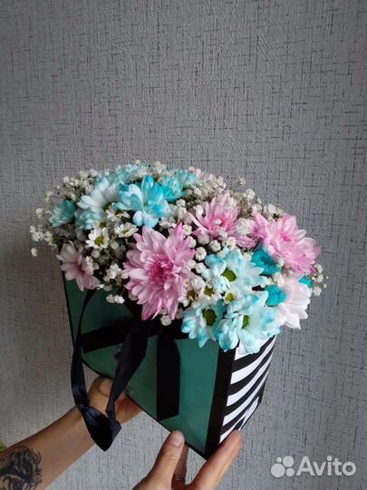 Композиция гипсофила хризантема