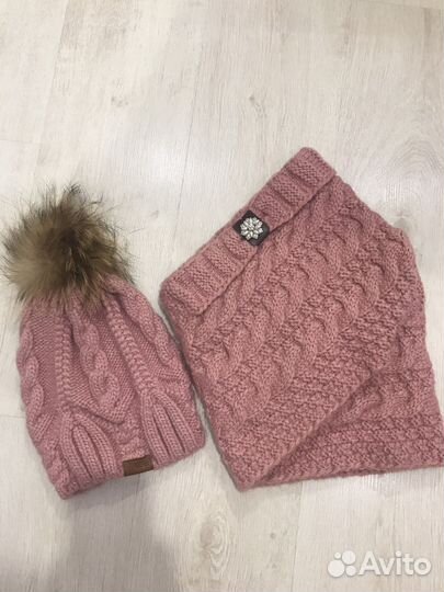 Комплект шапка и снуд женский