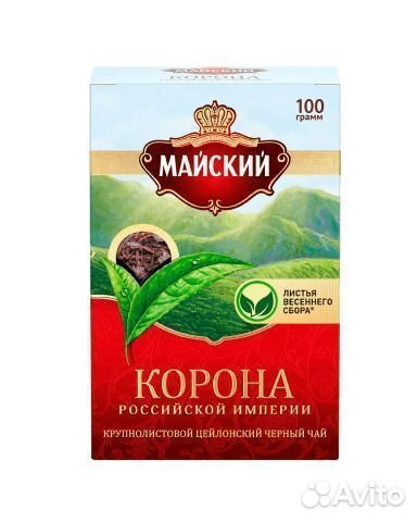 Чай Майский Корона Росс Империи Чёр Листовой 100 г