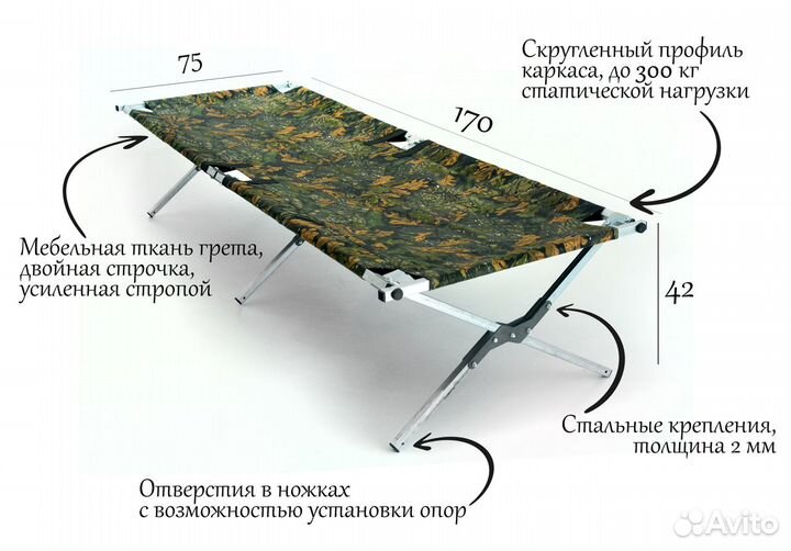 Раскладушка складная 