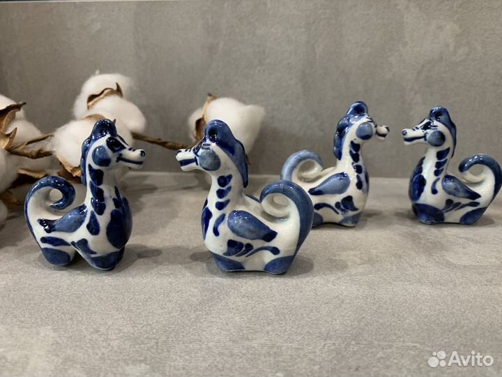 Сувенир статуэтка фарфоровая Гжель Дракон