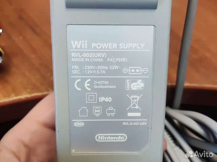 Nintendo Wii rca кабель блок пит