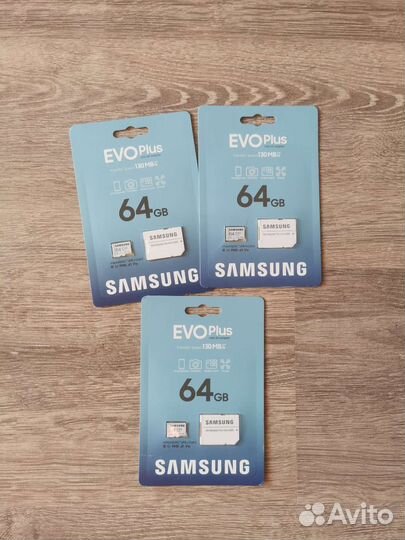 Карта памяти MicroSD Samsung Evo Plus 64/128Gb