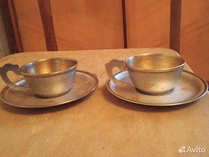 Кофейная пара из мельхиора СССР