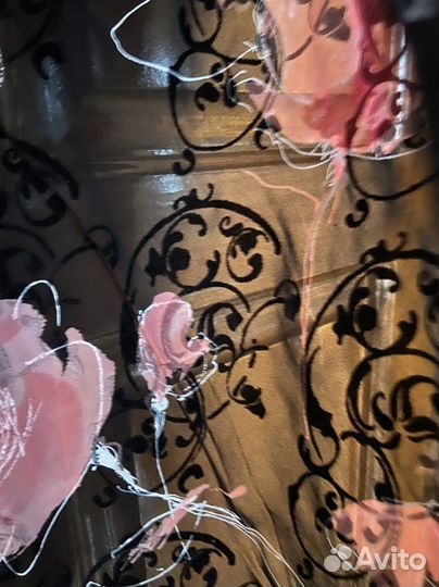 Отрез ткани шифон с набивным рисунком