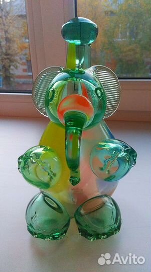 Слон - штоф, цветное стекло СССР