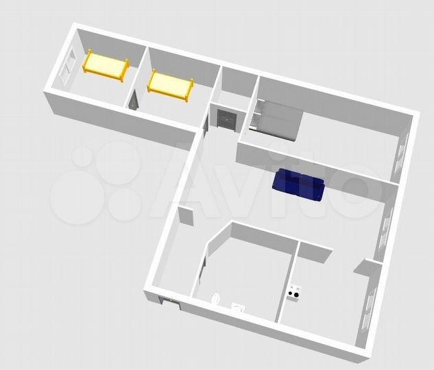 3-к. квартира, 57,6 м², 4/5 эт.