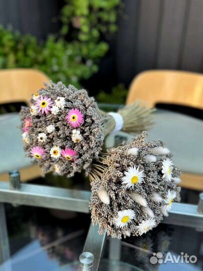 Букеты из сухоцветов и лаванды