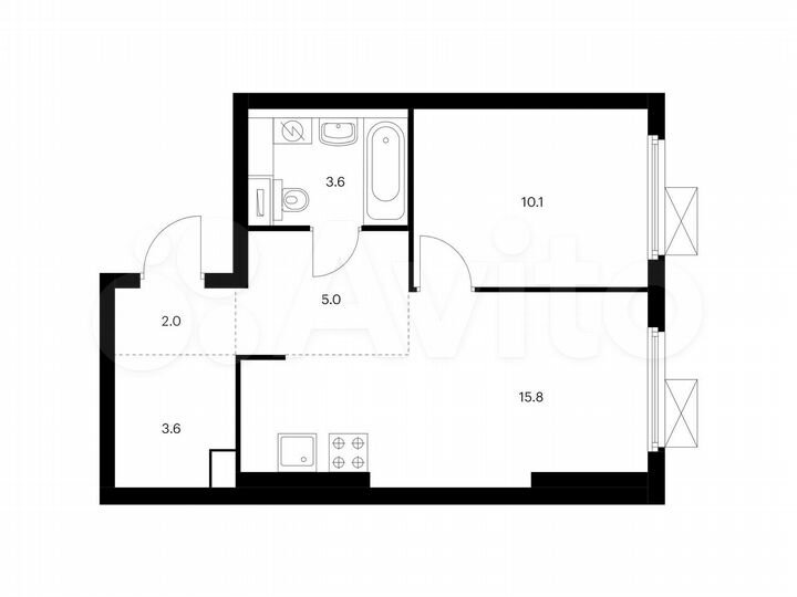 1-к. квартира, 40,1 м², 26/33 эт.