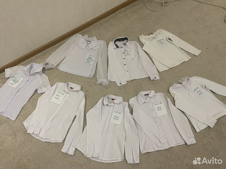 Рубашки для садика и школы для девочки 128-134 см