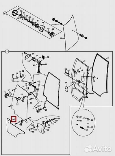 Стекло двери нижнее