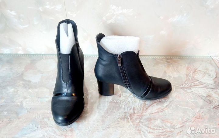 Ботинки женские чёрные кожаные 36 размер