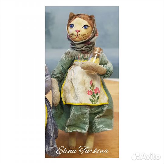 Ватная ёлочная игрушка Котики