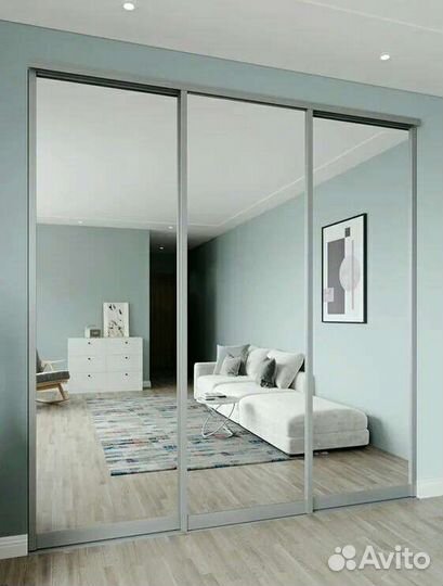 Раздвижные зеркальные двери для встроенного шкафа