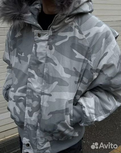 Бомбер Camo Faux Fur White Bomber