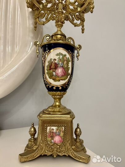 Подсвечники/канделябры бронза/фарфор Италия