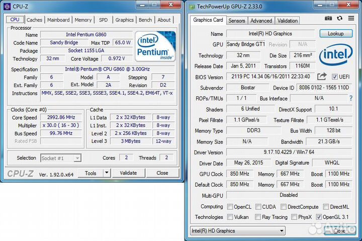1155 Intel Pentium G860 / 2 ядра 3.0ghz